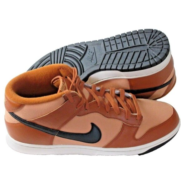 Nike Men's Dunk Mid Amber Brown Black Dark Russet Shoes Sizes DZ2533 200 NIB - Picture 2 of 5